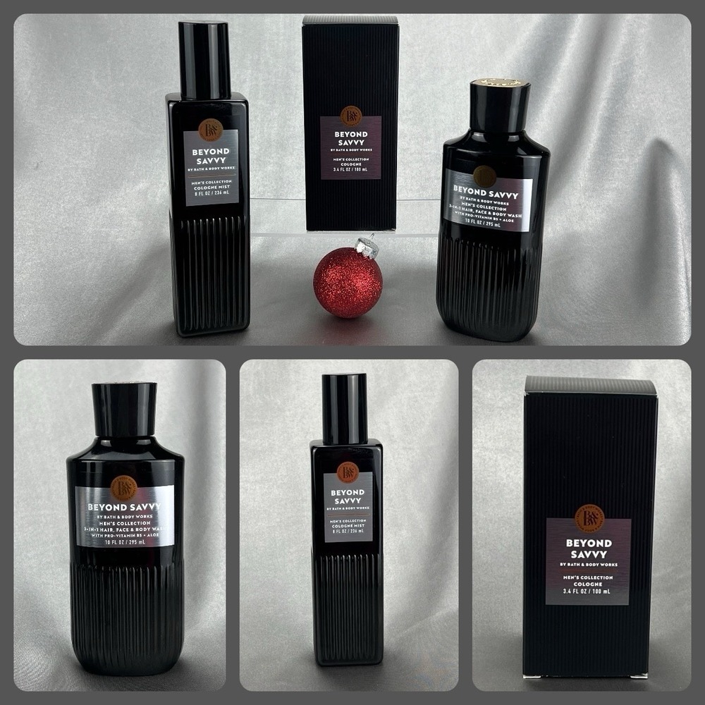 Bath & Body Works  Beyond Savvy 3-In-1 Hair Face Body Wash Cologne Mist Gift LOT
